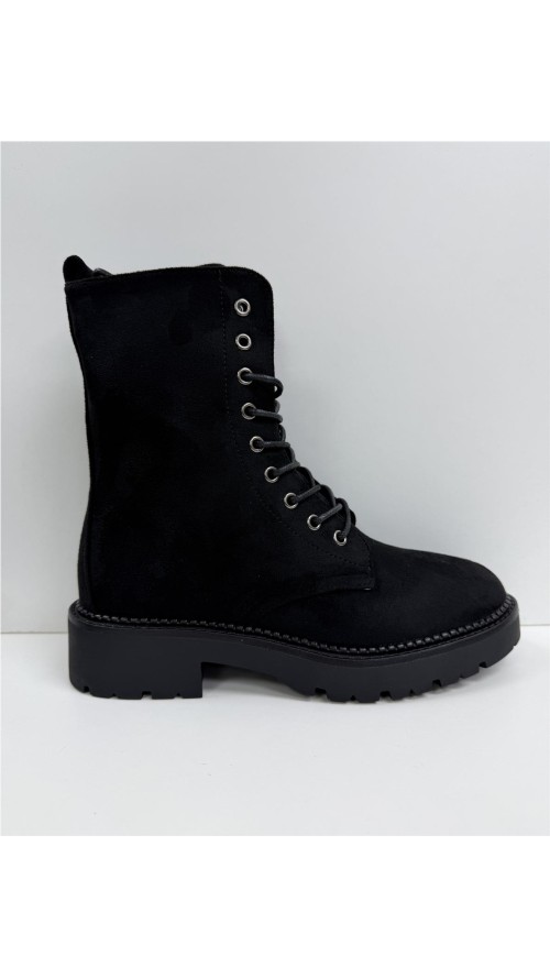 BOTA MOTERA DE SERRAJE NEGRO
