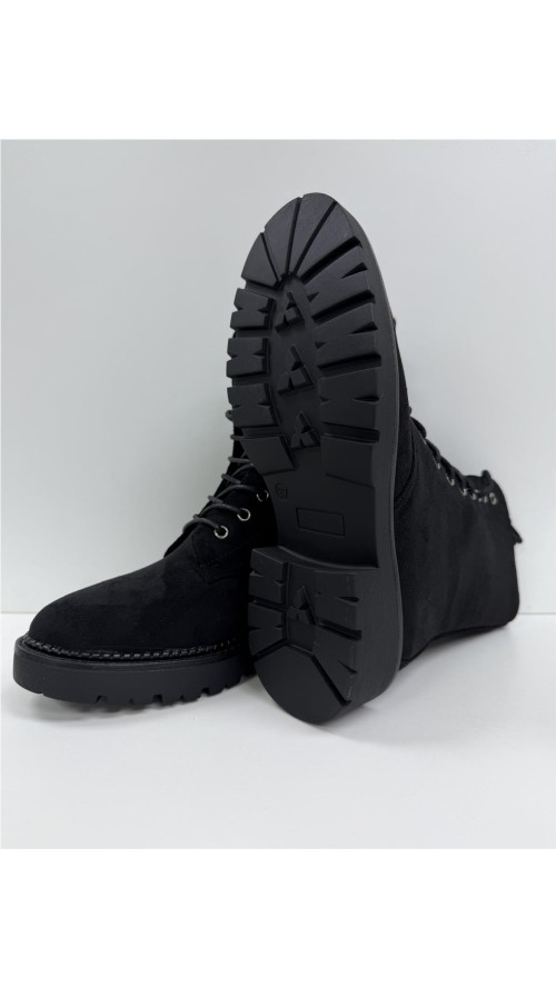 BOTA MOTERA DE SERRAJE NEGRO