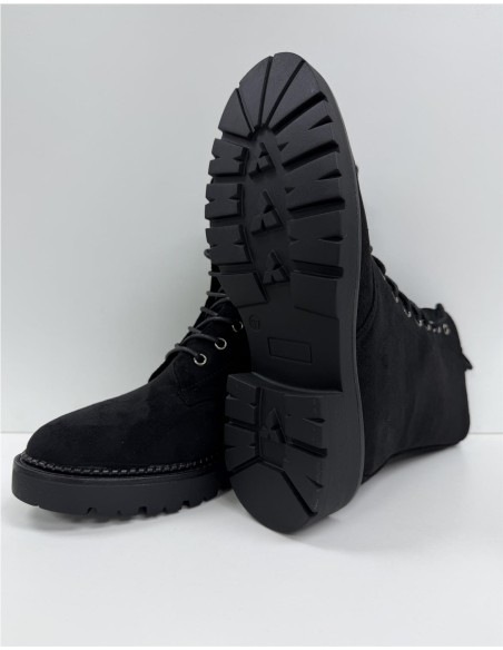 BOTA MOTERA DE SERRAJE NEGRO