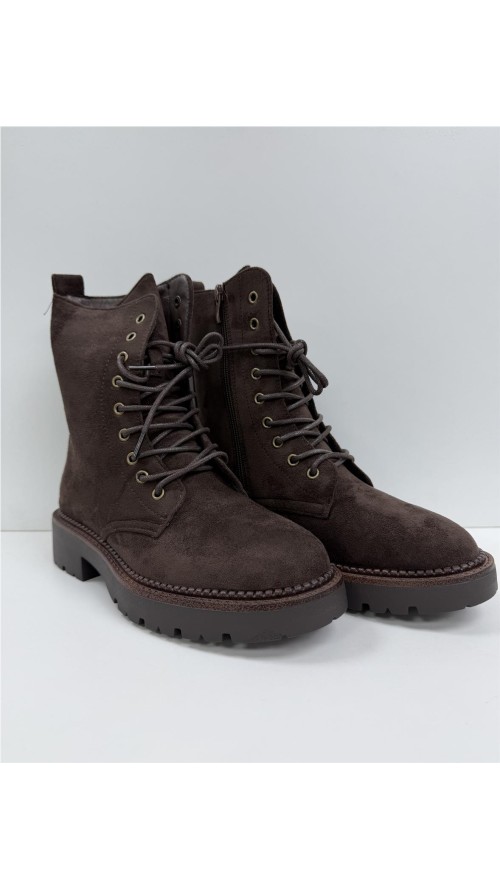BOTA MOTERA DE SERRAJE MARRON