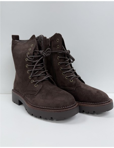 BOTA MOTERA DE SERRAJE MARRON