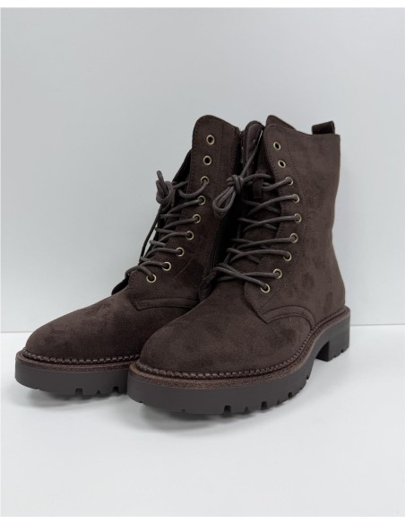 BOTA MOTERA DE SERRAJE MARRON