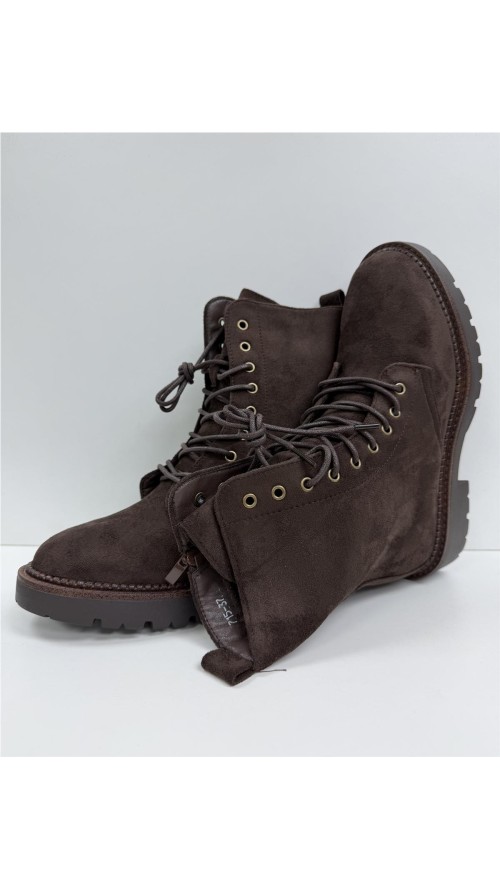 BOTA MOTERA DE SERRAJE MARRON