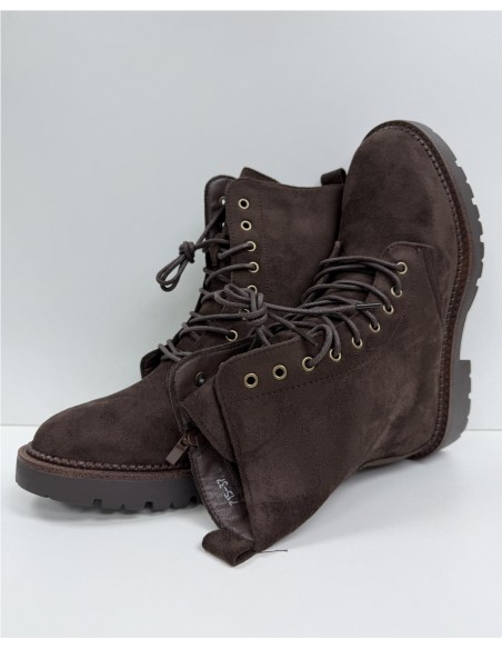 BOTA MOTERA DE SERRAJE MARRON