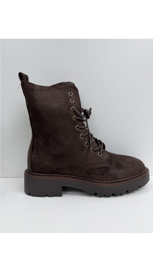 BOTA MOTERA DE SERRAJE MARRON