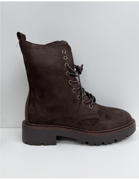 BOTA MOTERA DE SERRAJE MARRON