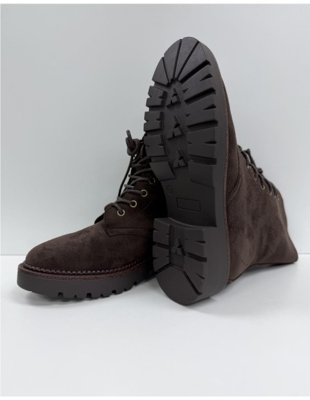 BOTA MOTERA DE SERRAJE MARRON