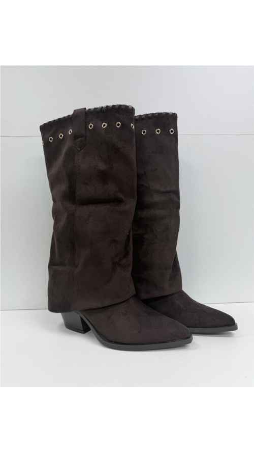 BOTA DOBLEZ CON ADORNO MARRON