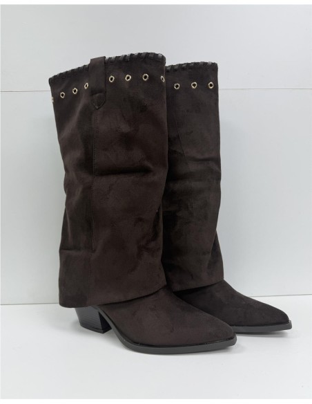 BOTA DOBLEZ CON ADORNO MARRON