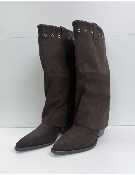 BOTA DOBLEZ CON ADORNO MARRON