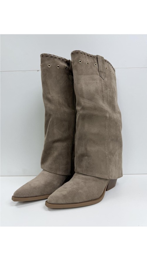 BOTA DOBLEZ CON ADORNO TAUPE