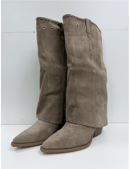 BOTA DOBLEZ CON ADORNO TAUPE