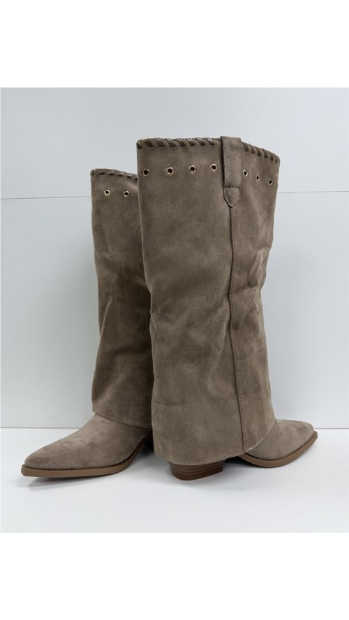 BOTA DOBLEZ CON ADORNO TAUPE