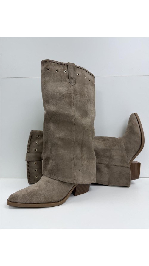 BOTA DOBLEZ CON ADORNO TAUPE