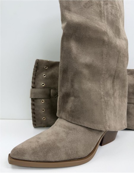 BOTA DOBLEZ CON ADORNO TAUPE