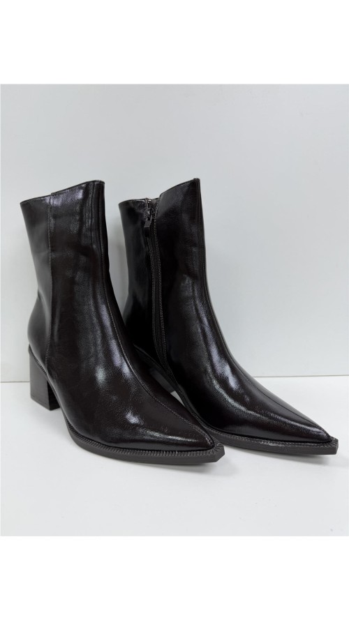 BOTIN POLIPIEL COSTURA CENTRAL MARRON