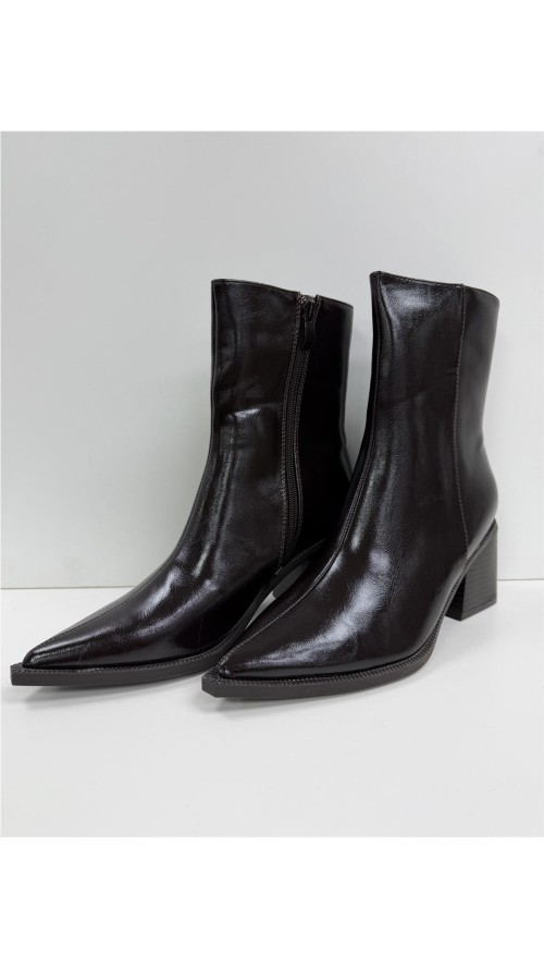 BOTIN POLIPIEL COSTURA CENTRAL MARRON