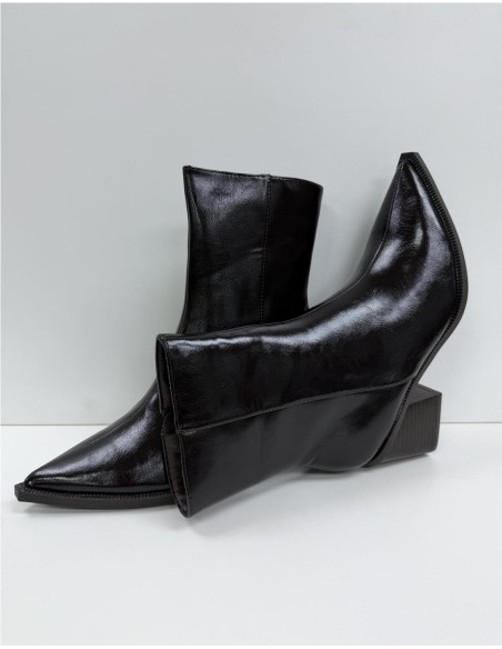 BOTIN POLIPIEL COSTURA CENTRAL MARRON