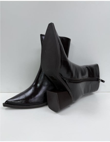 BOTIN POLIPIEL COSTURA CENTRAL MARRON
