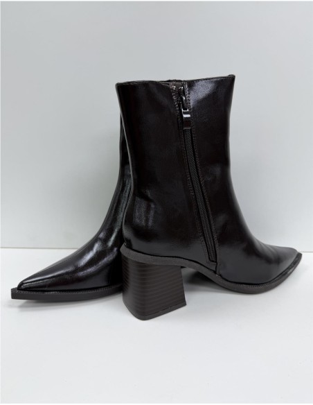 BOTIN POLIPIEL COSTURA CENTRAL MARRON
