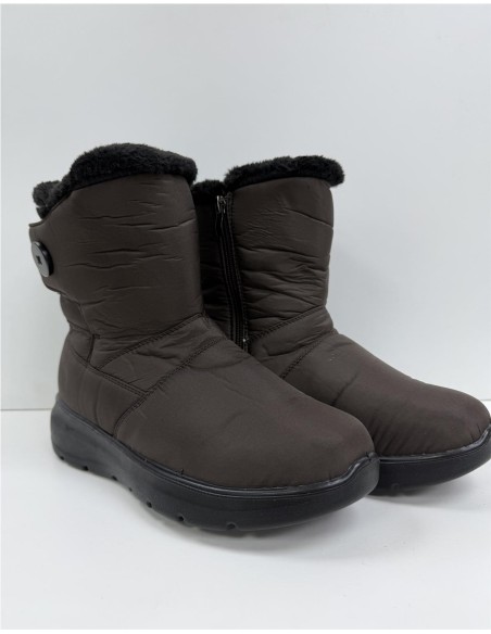 BOTA IMPERMEABLE CON VELCRO MARRON