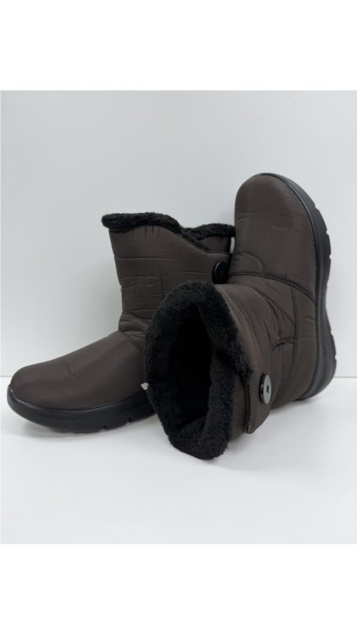 BOTA IMPERMEABLE CON VELCRO MARRON