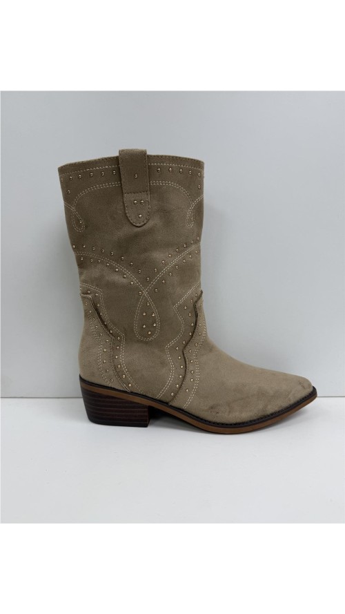 BOTIN CON TACHUELAS TAUPE