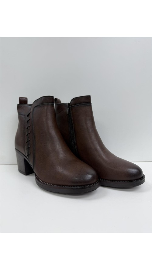BOTIN RIVETE LATERAL MARRON