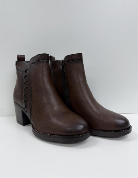 BOTIN RIVETE LATERAL MARRON