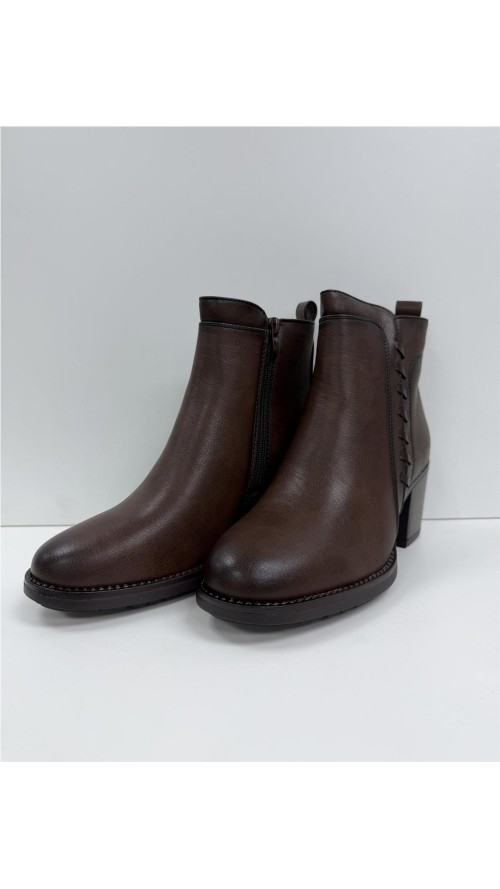 BOTIN RIVETE LATERAL MARRON