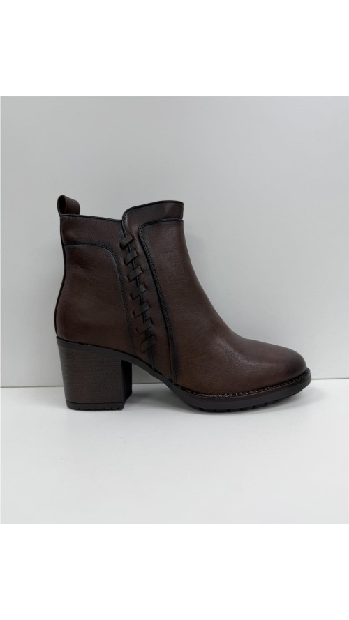 BOTIN RIVETE LATERAL MARRON