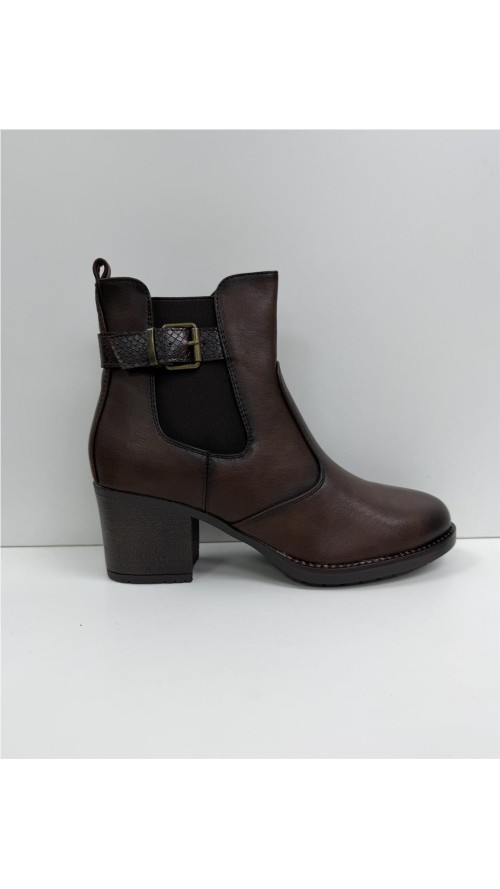 BOTIN ELASTICO CON HEBILLA MARRON