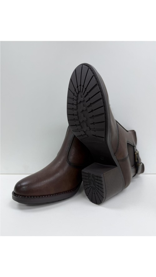 BOTIN ELASTICO CON HEBILLA MARRON