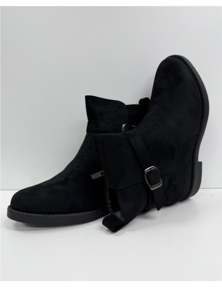 BOTIN SERRAJE HEBILLA LATERAL NEGRO