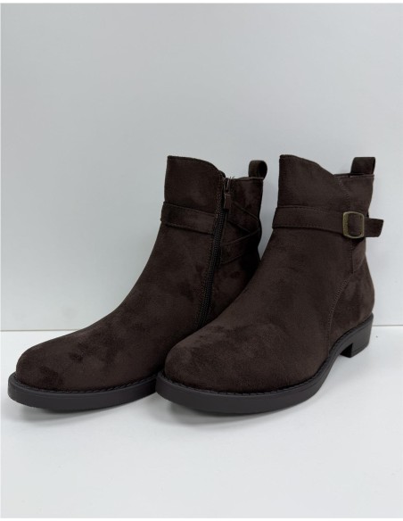 BOTIN SERRAJE HEBILLA LATERAL MARRON