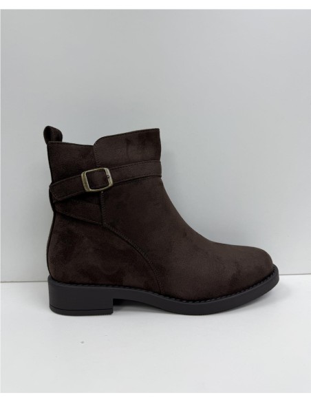 BOTIN SERRAJE HEBILLA LATERAL MARRON