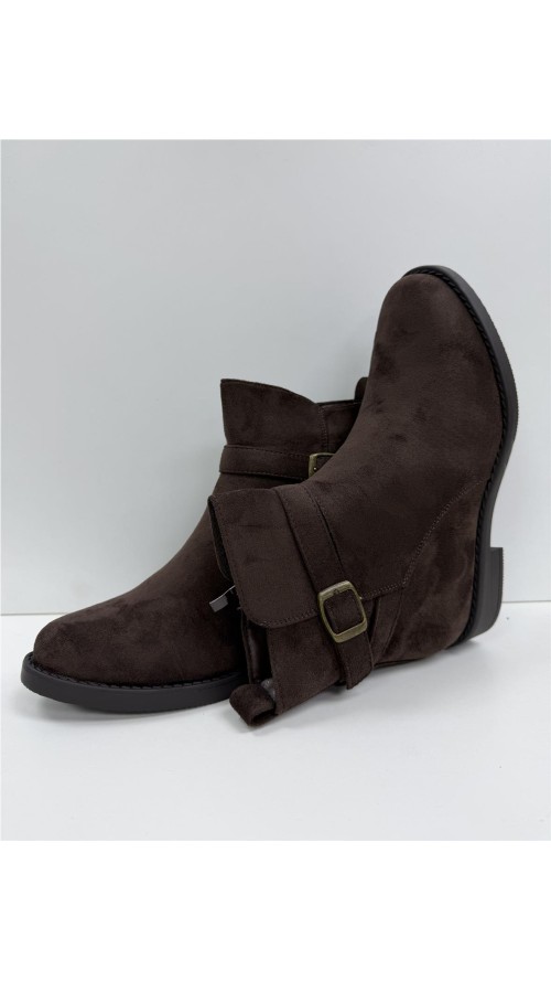 BOTIN SERRAJE HEBILLA LATERAL MARRON