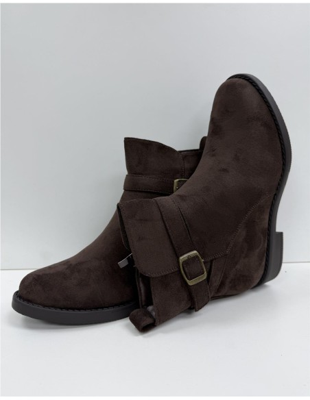 BOTIN SERRAJE HEBILLA LATERAL MARRON