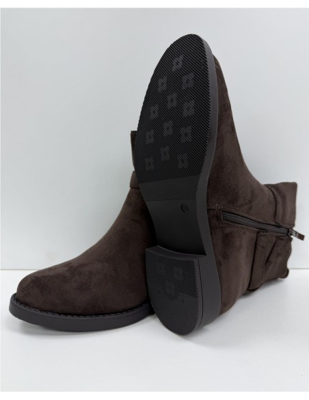 BOTIN SERRAJE HEBILLA LATERAL MARRON