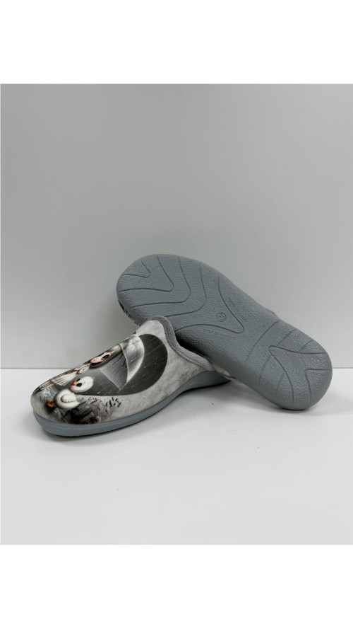 ZAPATILLA NIÑA CON PARAGURAS GRIS