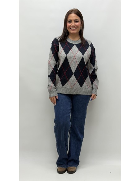 JERSEY ROMBO DIANA GRIS