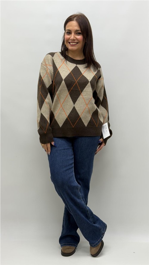 JERSEY ROMBO DIANA MARRON