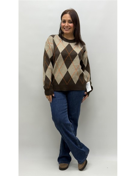 JERSEY ROMBO DIANA MARRON
