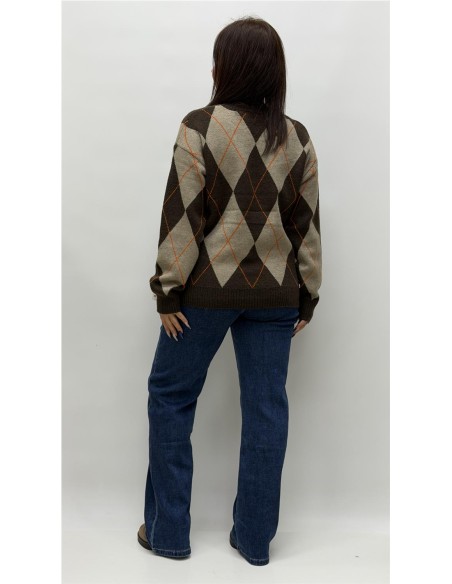 JERSEY ROMBO DIANA MARRON