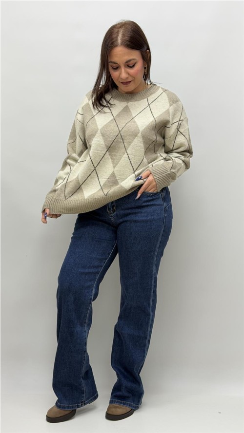 JERSEY ROMBO DIANA TAUPE