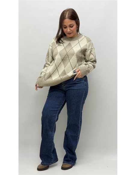 JERSEY ROMBO DIANA TAUPE