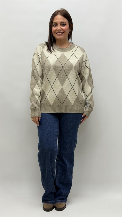 JERSEY ROMBO DIANA TAUPE