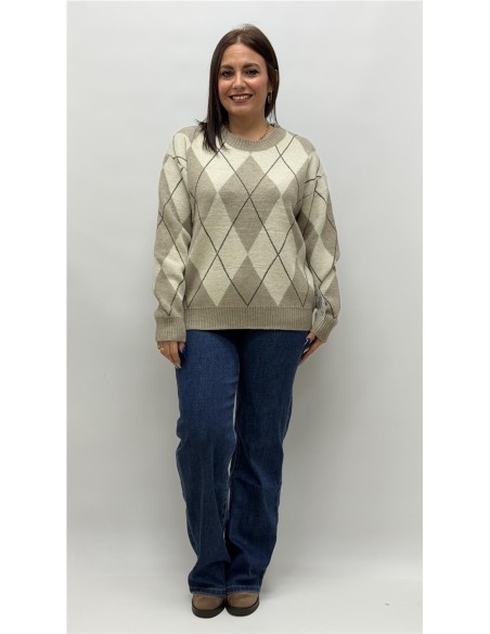 JERSEY ROMBO DIANA TAUPE