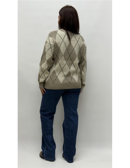 JERSEY ROMBO DIANA TAUPE