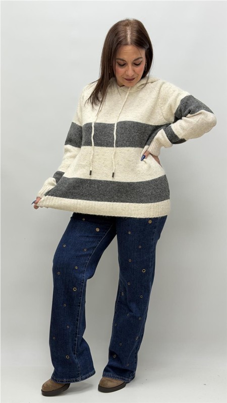 JERSEY CON CAPULLA ADELA GRIS 2